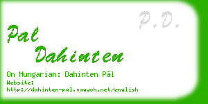 pal dahinten business card